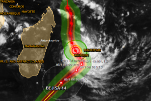 Tropical Cyclone Bejisa is expected to make landfall on La Réunion on 2 December