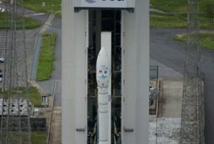 Vega satellite launcher is ready for lift off in Kourou, French Guiana