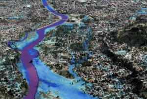 View of a 3D map of flood-prone Cagayan de Oro