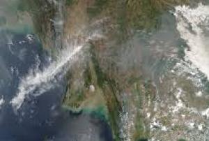 Fires in Burma, Thailand and Laos seen from Space.