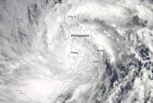 Super Typhoon Haiyan over the Philippines on 8 November 2013