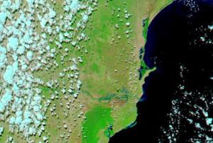 Flooded Galana River in southeastern Kenya in May 2012