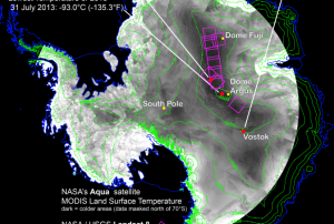 Remote Sensing image showsing the coldest place on Earth 