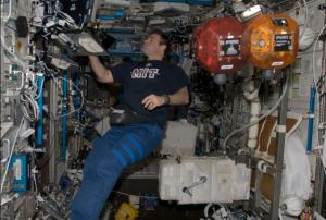 Astronaut Greg Chamitoff inside the US National Laboratory