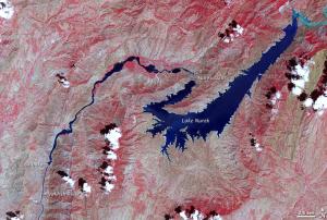 False Color image of the largest river in Tajikistan