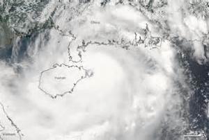Satellite view of Typhoon Rammasun while passing over China on 17 July 2014 