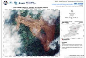 Satellite-based map of the area affected by the landslide