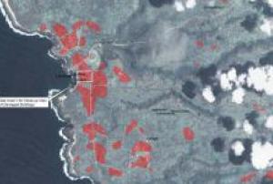 Map showing potentially damaged zones in western Tanna Island, Vanuatu (Image: UNITAR/UNOSAT)