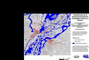 5 March satellite image of floods in province of Santa Fe (Image: CONAE)