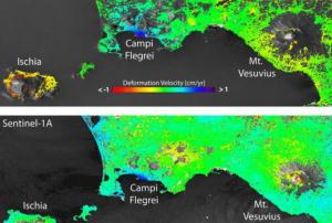 Comparing surface deformation data through Envisat and Sentinel-1A data over Bay of Naples in Italy (Image: ESA)