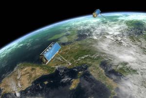 SAR satellites observing the Earth (Image: DLR)