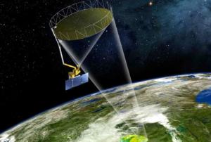 Artist’s conception of SMAP taking data from orbit (Image: NASA)