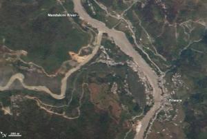 Satellite image of floods in the Mandakini River, Northern India, in 2013 (Image: NASA)