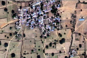 Satellite image of an isolated settlement in Kano, Nigeria (Image: DigitalGlobe)