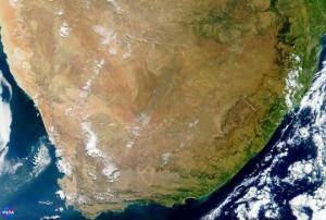 True-colour MODIS satellite image of South Africa (Image: NASA)