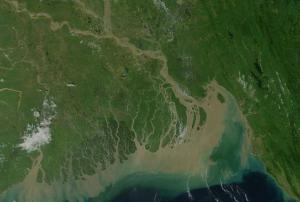 NASA satellite Image of Bangladesh's physical features