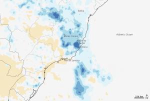 Satellite imagery shows extreme rainfall in Brazil