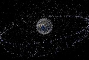 NASA's image shows the population of satellites orbiting around the Earth