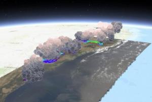 3D visualization of the Australian smoke plumes. Image: NASA.