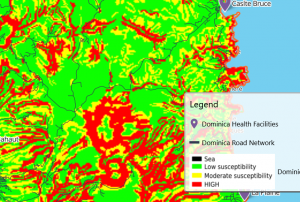 CRIS Dominica landslide susceptibility. Image Credit: CDEMA