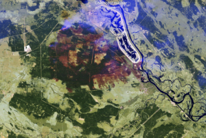 Sentinel-2 image of fire. Image: ESA