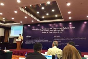 UN-SPIDER's programme coordinator, Luc St-Pierre, speaking at the international workshop