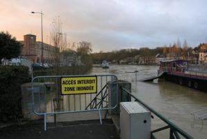 Rise of the Seine river, 26 January 2018