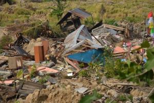 Damage from a 7.4 earthquake and a tsunami that hit the Indonesian island of Sulawesi on 28 September 2018. Image: European Union/Pierre Prakash/Flickr.