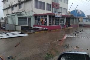 Damage from Cyclone Gombe in Mozambique