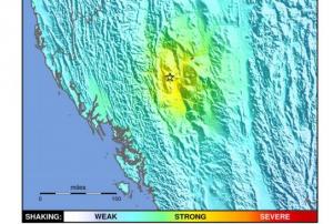 Image courtesy of the USGS, ShakeMap. 