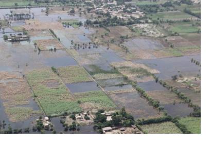 An aerial view of flooding in Pakistan in 2010. Image Australian Government/CC BY 2.0