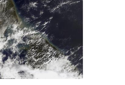 The coasts of Sri Lanka and India showing sediments left after a tsunami