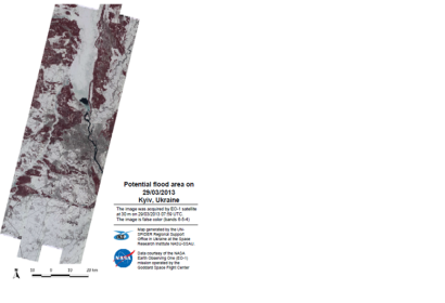 False color image acquired by EO-1 satellite on March 29, 2013