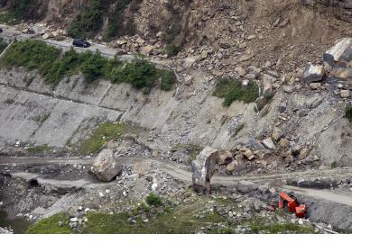 Destructions by the 2008 earthquake in the Sichuan province.