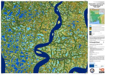 Flood area map created by the International Charter for Bangladesh in 2009