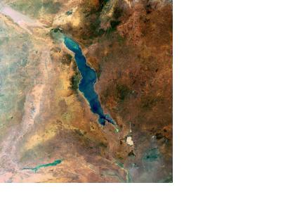 Lake Malawi in the Eastern Rift of the Great Rift Valley seen from space