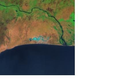 Ghana’s Songor Lagoon seen from space (2000)