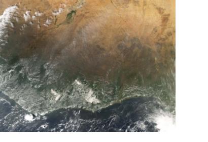 West Africa seen from space by NASA's Aqua satellite