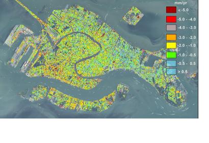 Displacement rate detected between 2008 and 2009. 