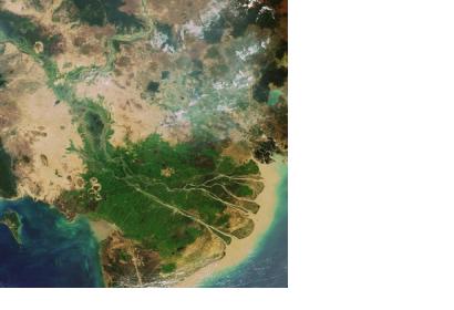 Envisat image of the Mekong Delta in Vietnam.