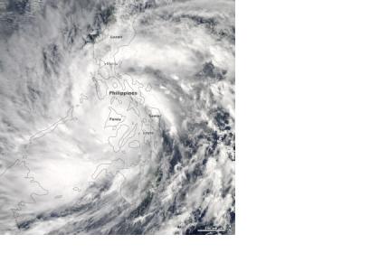 Super Typhoon Haiyan over the Philippines on 8 November 2013