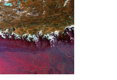 Himalayan Mountains seen from Space by ESA's Envisat.