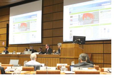 Presenting the UN-SPIDER Knowledge Portal to participants