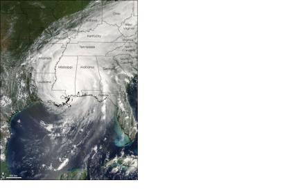 Satellite image of hurricane Katrina