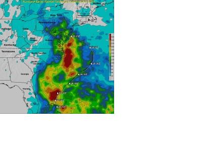 Map of rainfalls during Sandy