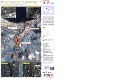 satellite image of flood affected areas in the Solomon islands