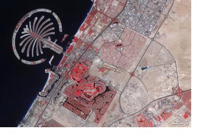 satellite image of Dubai