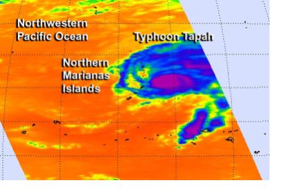 satellites track tropical storm in the Pacific