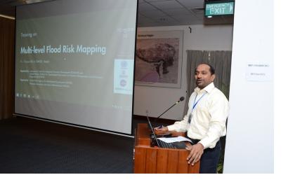 UN-SPIDER's expert, Mr Shirish Ravan, holding a lecture