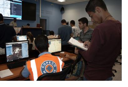 Operators and students  test GeoSHAPE in the simulated response to a hurricane